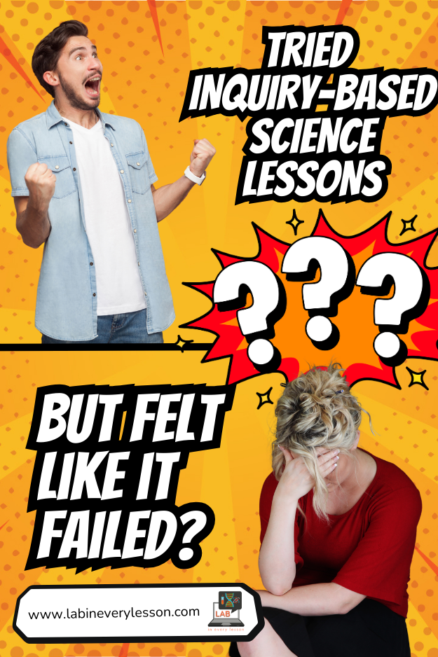 teacher is excited about his inquiry-based science lessons and another teacher feels like a failure