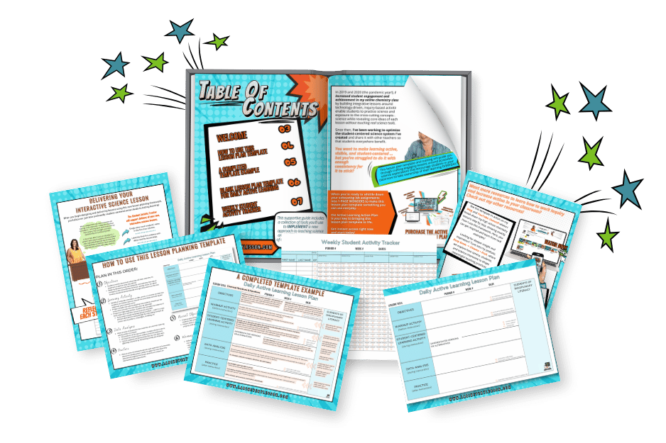 pages in a freebie for an inquiry-based lesson plan template for science in high school