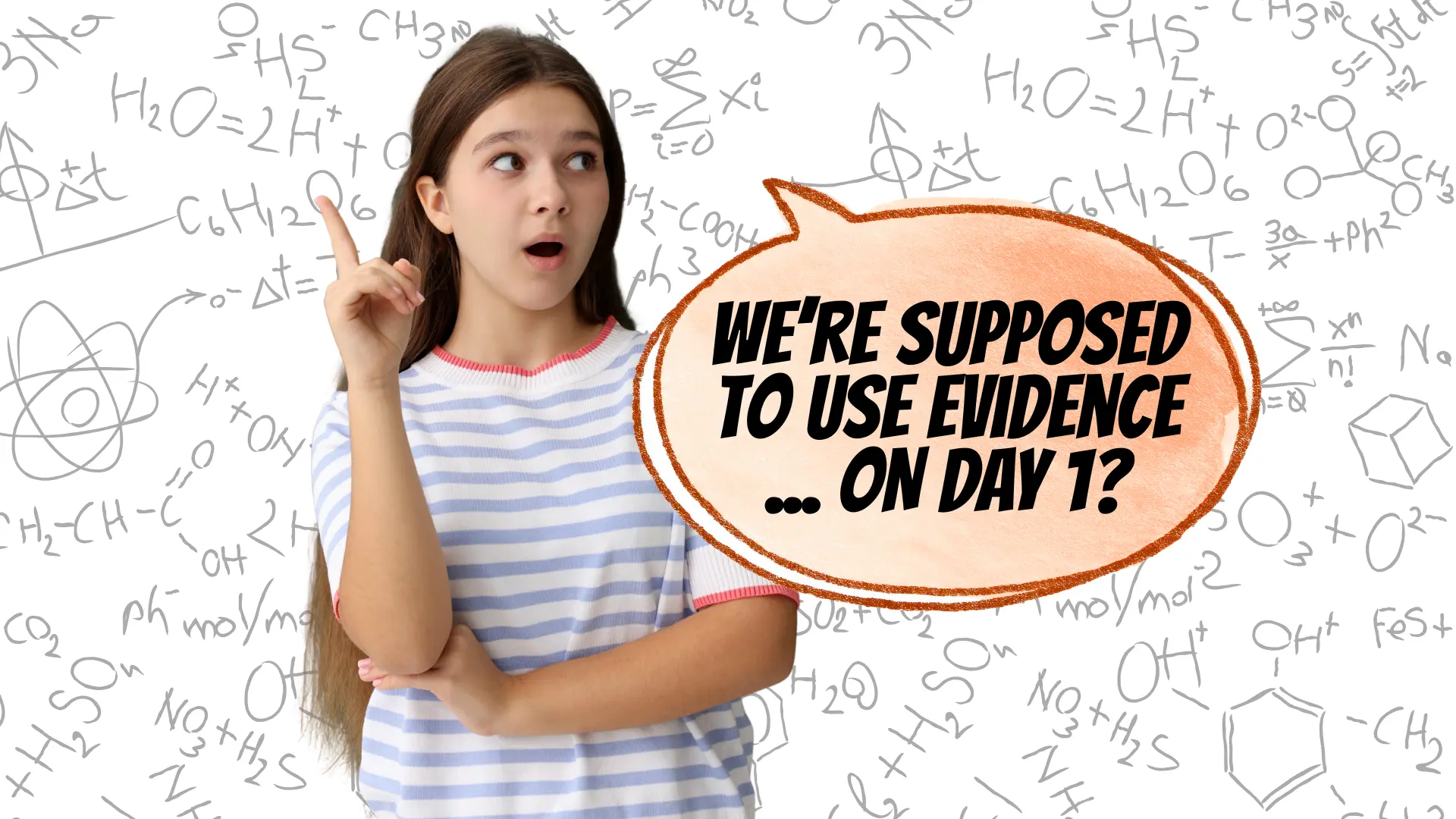 introduction-to-chemistry-lesson-feature-image student surprised that she has to cite evidence in her first day of chemistry activity