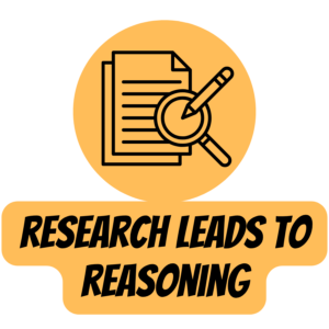 collecting-and-communicating-evidence-sep-badge | Lab In Every Lesson Orange badge featuring stacked documents with a magnifying glass and pencil, and the caption 'RESEARCH LEADS TO REASONING'.