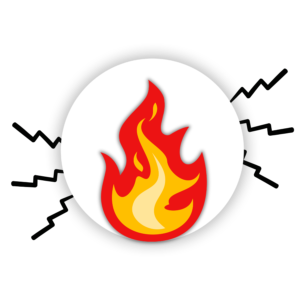 combustion-reactions-and-equations-dci-badge | Lab In Every Lesson Fire/flame icon inside a white circle, indicating heat or danger status