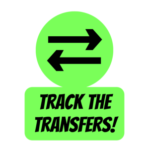energy-and-matter-ccc-badge | Lab In Every Lesson Neon green badge featuring a circular icon with left and right arrows and the CTA 'TRACK THE TRANSFERS!'
