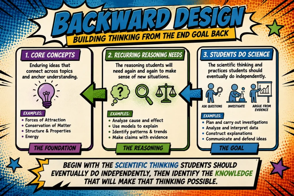 core-concepts-chemistry-unit-brand | Lab In Every Lesson Backward design for inquiry-based science instruction, moving from core concepts to recurring reasoning needs and independent student science practices.